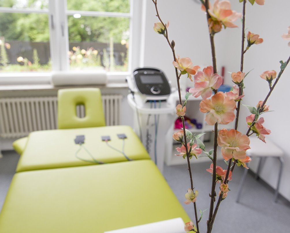 Behandlungsraum der Physiotherapie Hildebrand in Moosach München